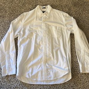 J Crew white oxford shirt slim fit Large